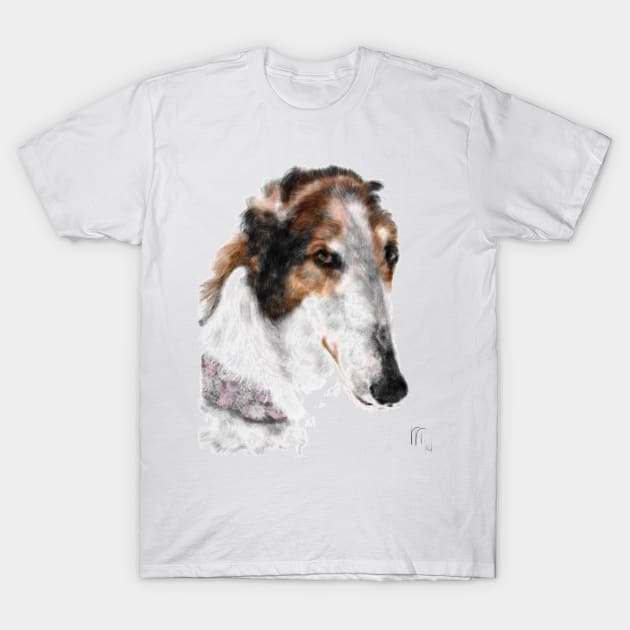 Beautiful Borzoi Russian Wolfhound T-Shirt by LITDigitalArt